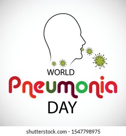 Vector illustration of a Background or Poster for World Pneumonia Day.