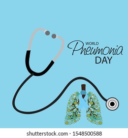 Vector illustration of a Background or Poster for World Pneumonia Day.