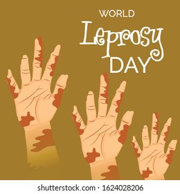 Vector illustration of a background or poster for World Leprosy Day.