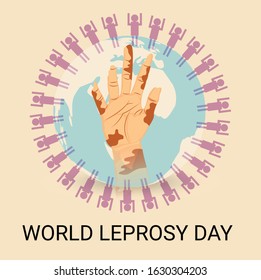 Vector illustration of a background or poster for World Leprosy Day.