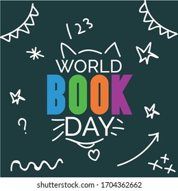 Vector illustration of a background or Poster for World Book Day.