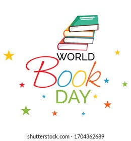 Vector illustration of a background or Poster for World Book Day.