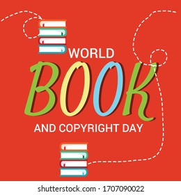 Ilustración vectorial de un fondo o afiche para el Día Mundial del Libro.
