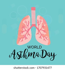 Vector illustration of a background or poster for World Asthma Day.