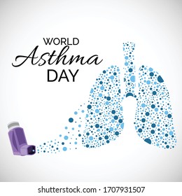 Vector illustration of a background or poster for World Asthma Day.