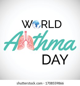 Vector illustration of a background or poster for World Asthma Day.