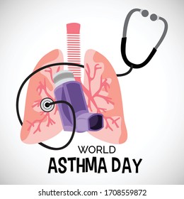 Vector illustration of a background or poster for World Asthma Day.