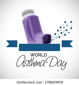 Vector illustration of a background or poster for World Asthma Day.