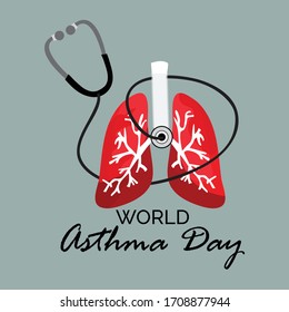 Vector illustration of a background or poster for World Asthma Day.