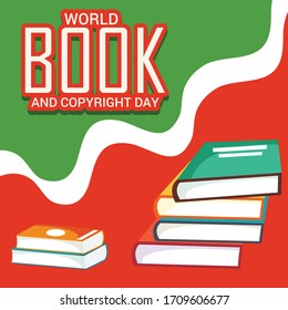 Ilustración vectorial de un fondo o afiche para el Día Mundial del Libro.