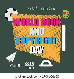 Vector illustration of a background or Poster for World Book Day.