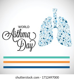 Vector illustration of a background or poster for World Asthma Day.