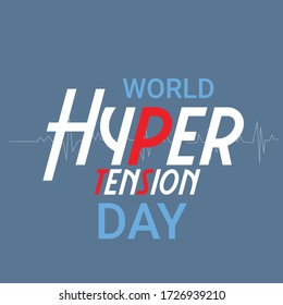 Ilustración vectorial de un fondo o afiche del Día Mundial de la Hipertensión.