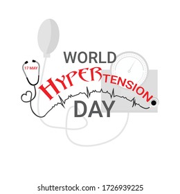 Ilustración vectorial de un fondo o afiche del Día Mundial de la Hipertensión.