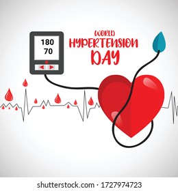 Ilustración vectorial de un fondo o afiche del Día Mundial de la Hipertensión.
