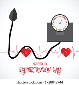 Ilustración vectorial de un fondo o afiche del Día Mundial de la Hipertensión.