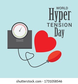 Vector illustration of a background or poster for World Hypertension Day.