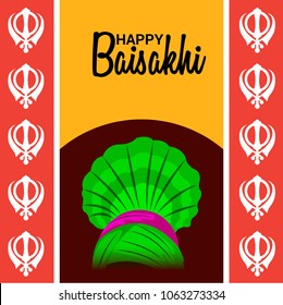 Vector illustration of a Background for Punjabi Festival Happy Baisakhi Celebration.