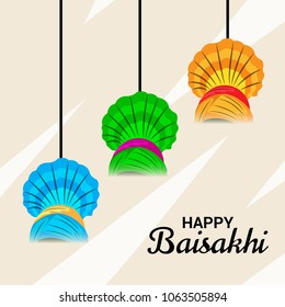 Vector illustration of a Background for Punjabi Festival Happy Baisakhi Celebration.