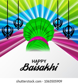 Vector illustration of a Background for Punjabi Festival Happy Baisakhi Celebration.
