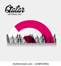 Vector illustration of a Background for Qatar National Day.