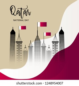 Vector illustration of a Background for Qatar National Day.