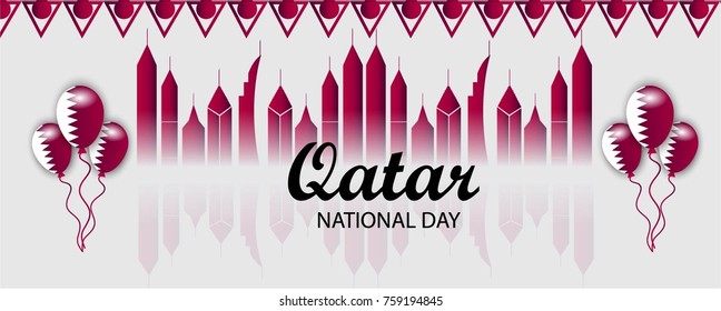 Vector illustration of a background for Qatar National Day.