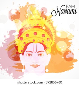 Vector illustration of a background for Ram Navami with god Rama.