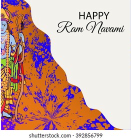 Vector illustration of a background for Ram Navami with god Rama.