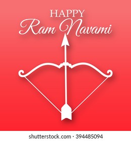 Vector illustration a background for Ram Navami with bow and arrow.