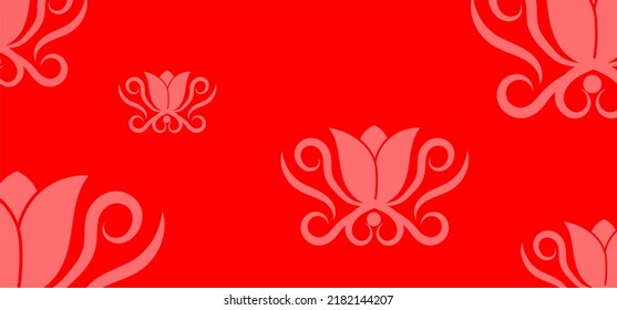 vector illustration of background red with ornamen rose