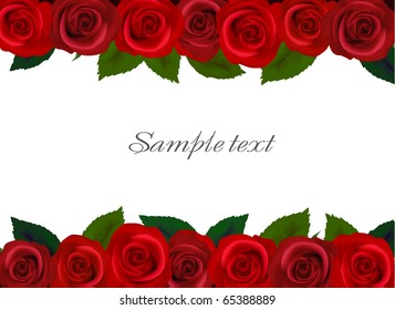 Vector illustration. Background with red roses.