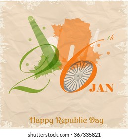 vector illustration or background for republic day with Asoka wheel.