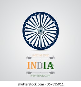 vector illustration or background for republic day with Asoka wheel.