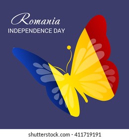 Vector illustration of a background for Romania independence day.