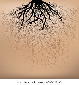 vector illustration background of the roots of the tree