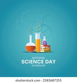 Vector illustration of a background for Science Day. Science Day design with modern and technology background.