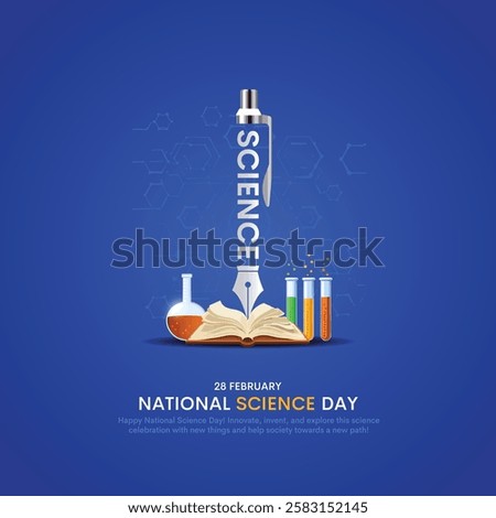 Vector illustration of a background for Science Day. Science Day design with modern and technology background.
