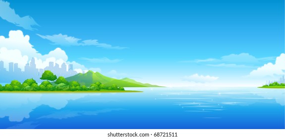 vector illustration background seaside