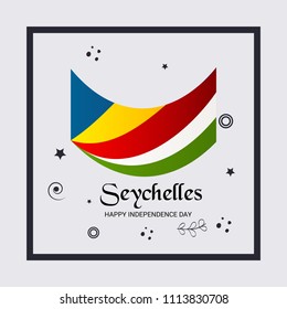 Vector illustration of a Background for Seychelles Independence Day Patriotic Design. 