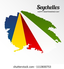 Vector illustration of a Background for Seychelles Independence Day Patriotic Design. 