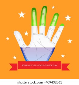 Vector illustration of a background for Sierra Leone independence day .