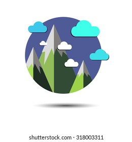 vector illustration background sky nature landscape summer season mountain