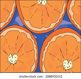 fondo de ilustración vectorial con rodajas de naranjas