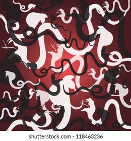 Vector illustration. Background with snakes.