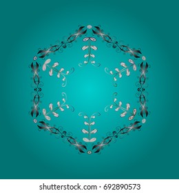 Vector illustration. Background with snowflakes. Isolated cute snowflakes on colorful background.