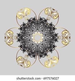 Vector illustration. Background with snowflakes. Isolated cute snowflakes on colorful background.