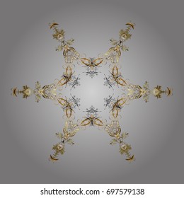 Vector illustration. Background with snowflakes. Isolated cute snowflakes on colorful background.