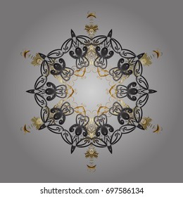 Vector illustration. Background with snowflakes. Isolated cute snowflakes on colorful background.