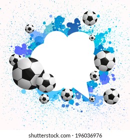 Vector Illustration of a Background with Soccer Balls